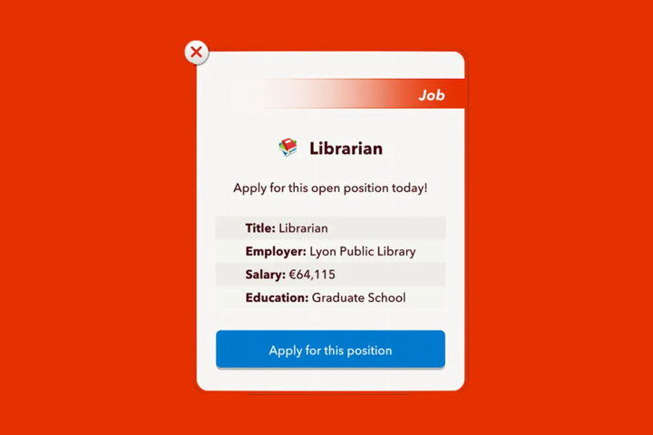 Librarian Job in Bitlife